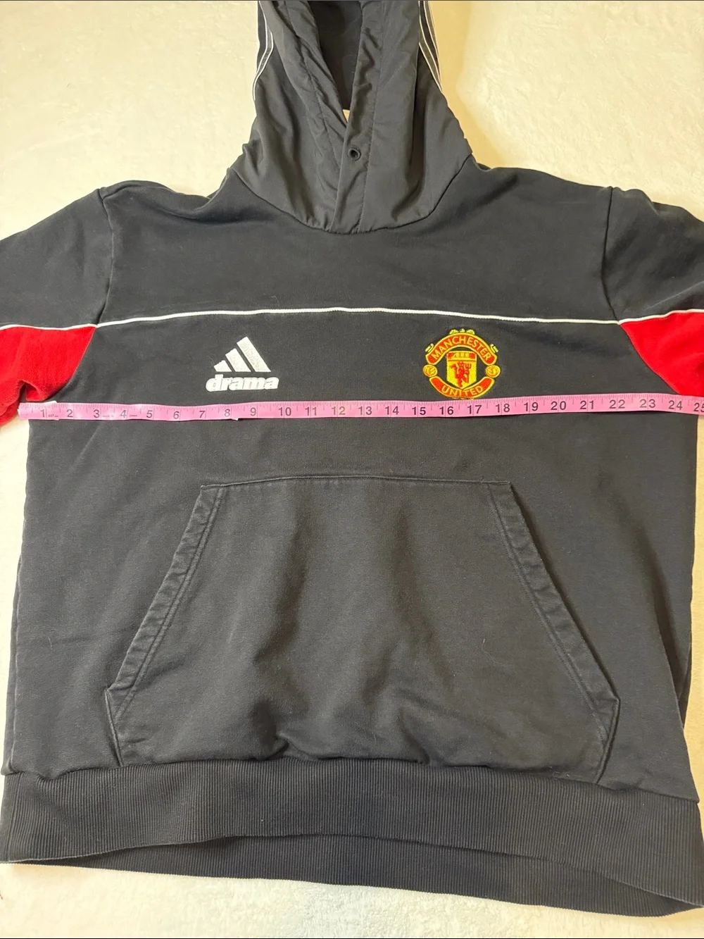 Adidas X Drama Manchester United Black & Red Call Hoodie with Crest